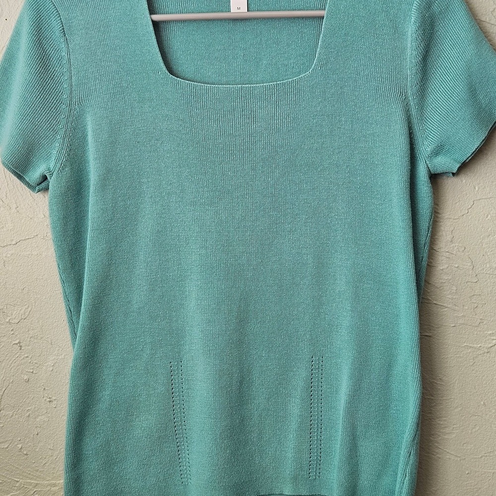 Dress Barn Women's Mint Green Short Sleeve Knit Top Size M